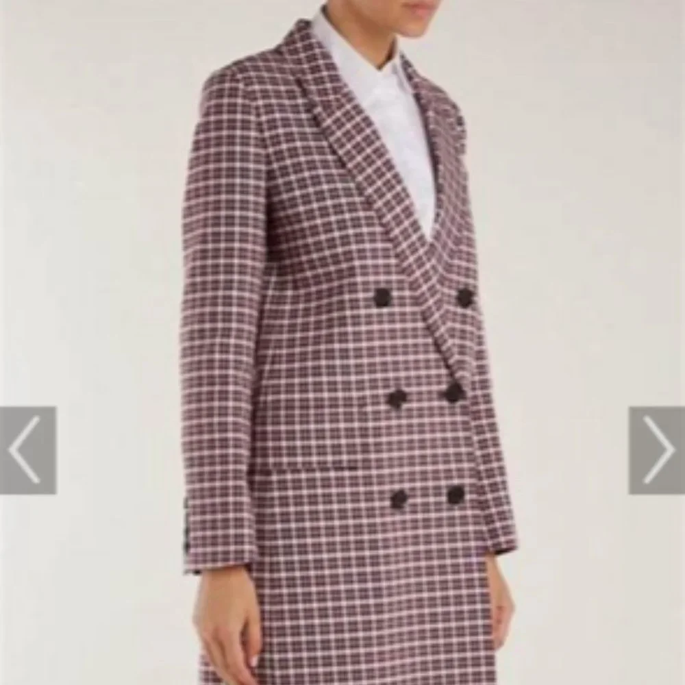 Burberry Burgundy Double Faced Cotton Twill Tailored Coat - Picture 3 of 11